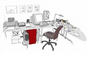 Skizze Büro