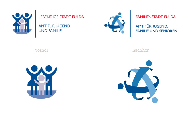 Stärken Sozialer Netze, Jugendamt, Fulda, Stadt, Magistrat, Amt für Jugend und Familie, Senioren, Lebendige Stadt, Logo, Corporate Design