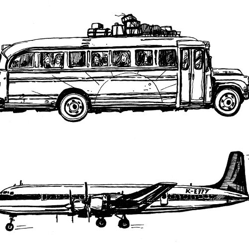 Patricia, Kelly, Kelly Family, Lesung, Lesetour, Der Klang meines Lebens, Akustiksongs, Konzert, Tour, Buch, Illustration, Vintage, 60er, Tusche, Europa, Städte, Wahrzeichen, Bus, Hippies, USA, Spanien