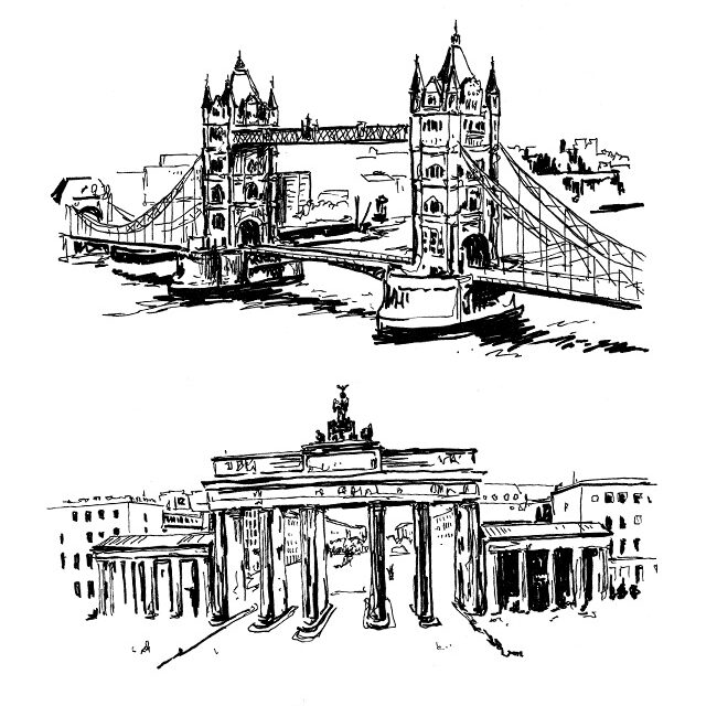 Patricia, Kelly, Kelly Family, Lesung, Lesetour, Der Klang meines Lebens, Akustiksongs, Konzert, Tour, Buch, Illustration, Vintage, 60er, Tusche, Europa, Städte, Wahrzeichen, Bus, Hippies, USA, Spanien